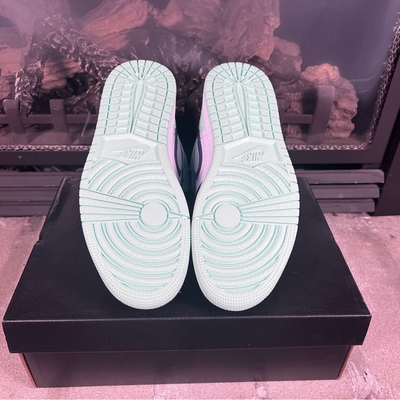 Men's Jordan 1 Mid Blue Mint Mystic Navy/Mint - Picture 4 of 4